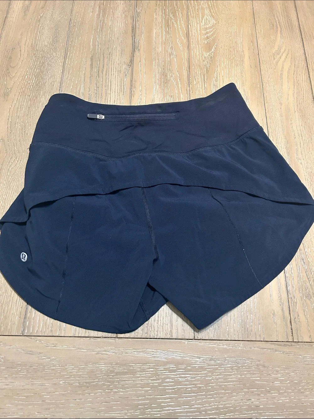 lululemon athletica Navy High-Rise Layered Running Shorts 4 - Picture 3 of 4